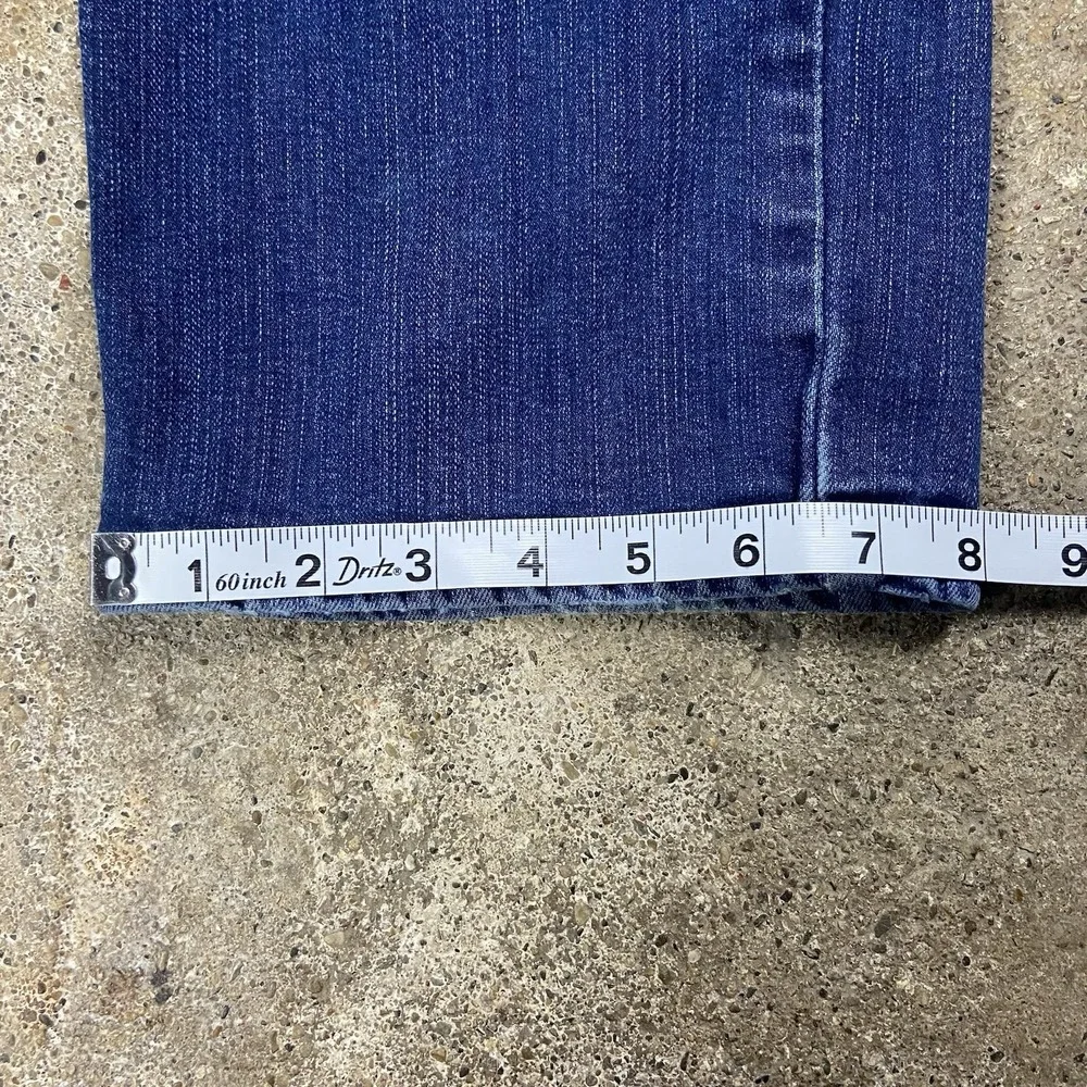 Levi's 514 Jeans Size 36x34 Blue Denim Medium Wash Straight Fit Distressed